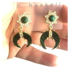 AUTHENTIC NEW! Miriam Haskell star & moon earrings